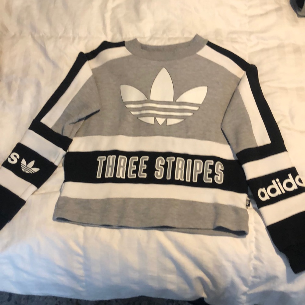 Women’s Adidas Three Stripes Cropped Sweatshirt